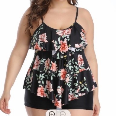 Crop Top Women - Tankini Damesbikini Bloemenprint Grote maten bikini's