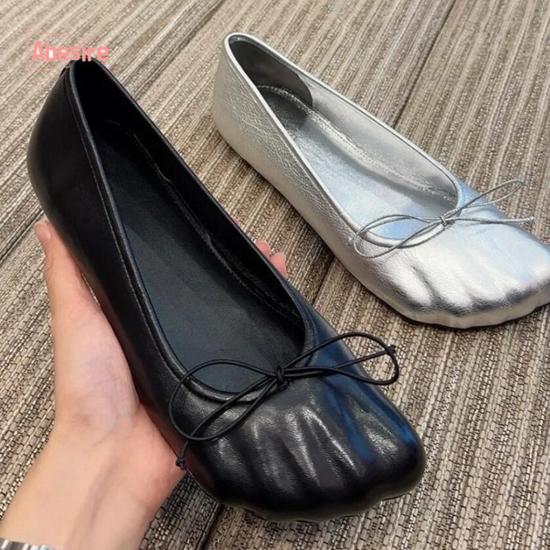 Women'S Fashion Paris - Zwart zilver modieuze Parijs vijf-teen balletschoenen
