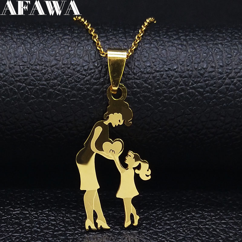 Women'S Day Fashion Show - Mum Meisje Rvs Ketting Ketting Vrouwen