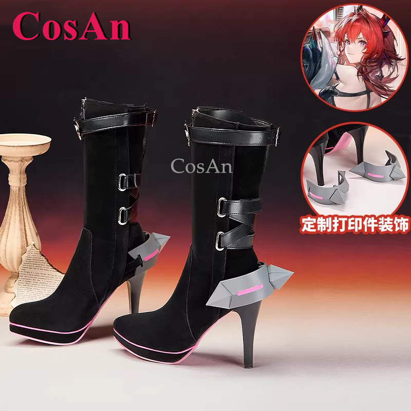 Women'S Fashion Leather Boots - CosAn Game Arknights: Endfield Laevatain Schoenen