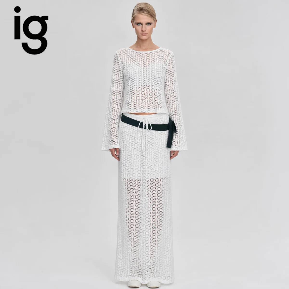 Crop Top Women - IG 2026 Dames Gebreide Tweedelige Set