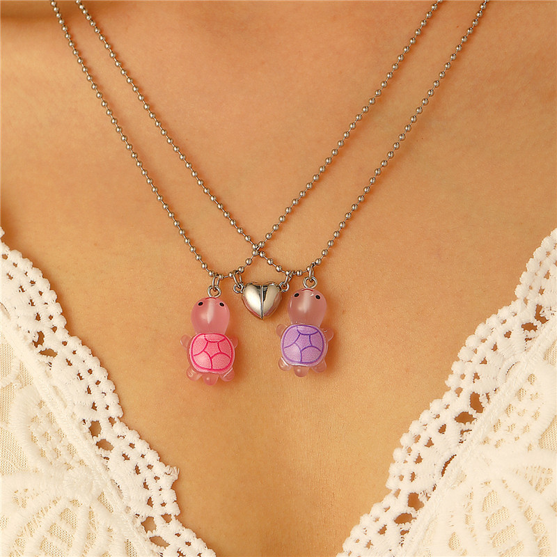Women'S Day Fashion Show - 2-delige schattige lichtgevende schildpad hanger ketting