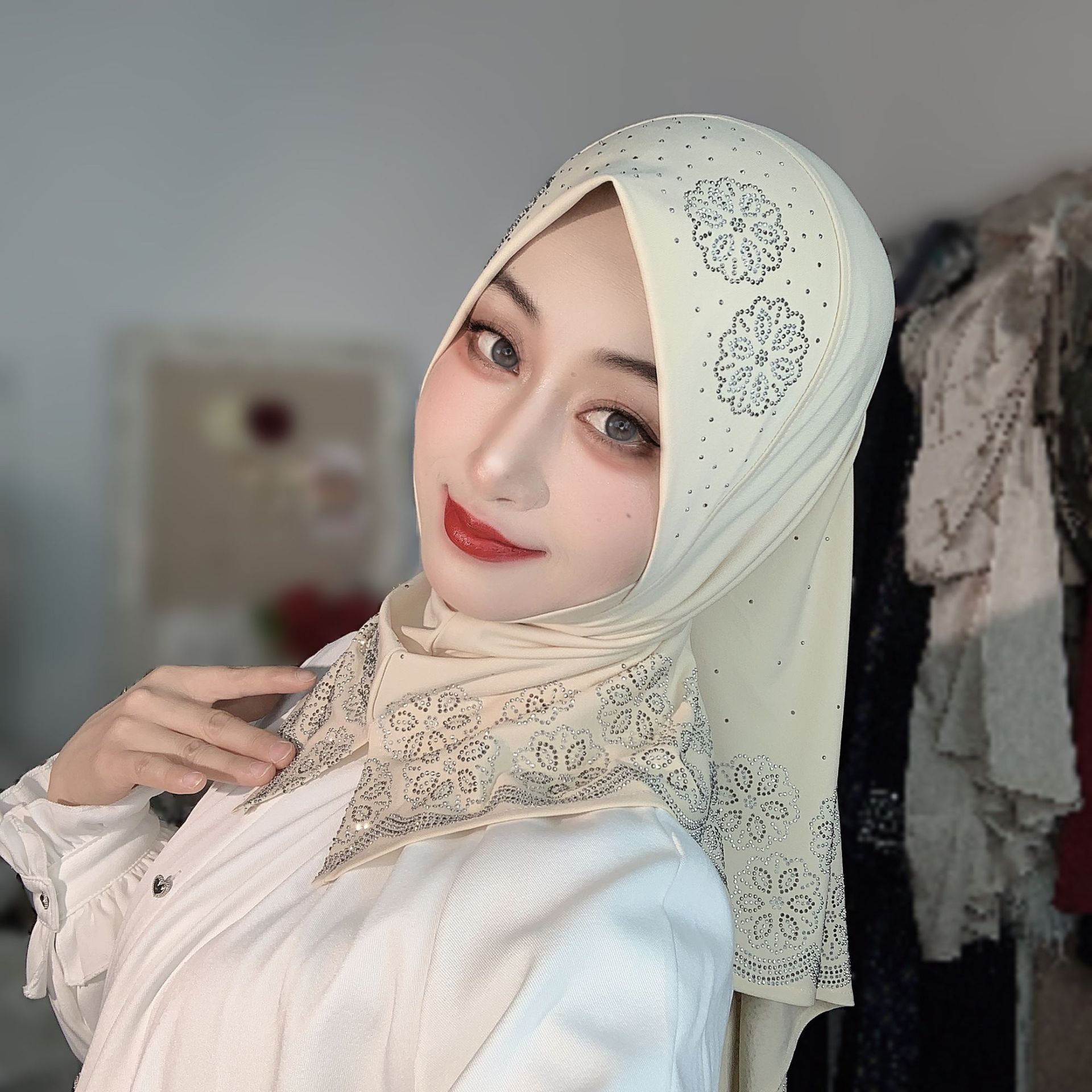 Women Fashion Designer - Kant-en-klare moslim hijab voor vrouwen, met
