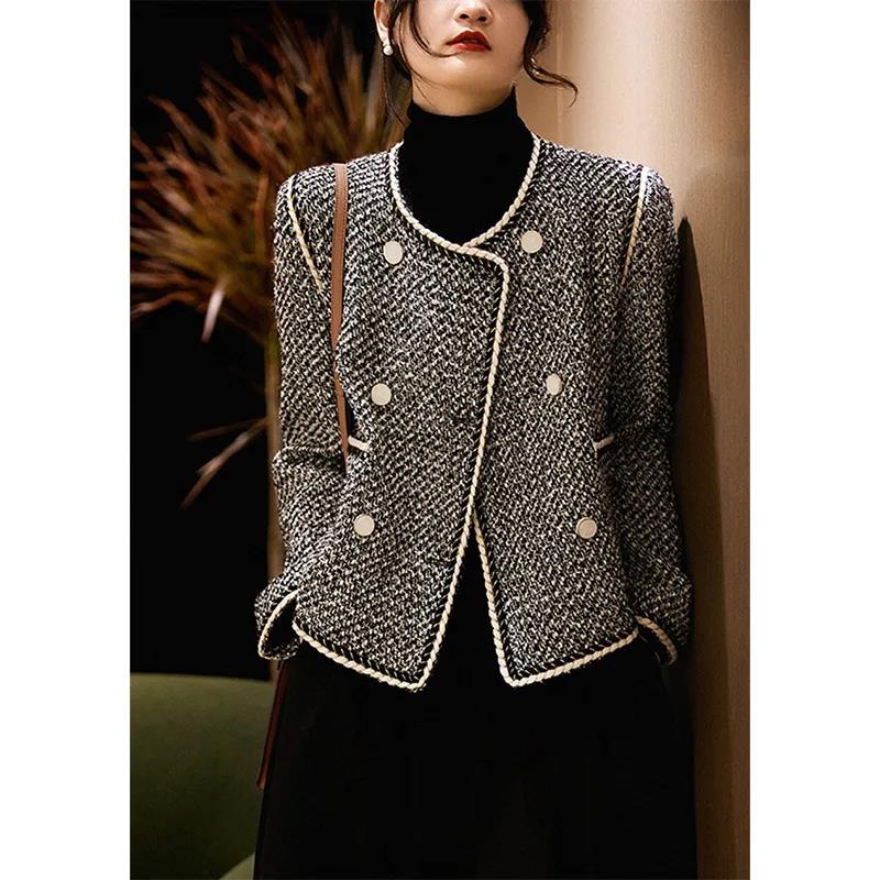 Women'S Fashion Utility Jacket - Tweed jassen Dames Wit Kort Dames