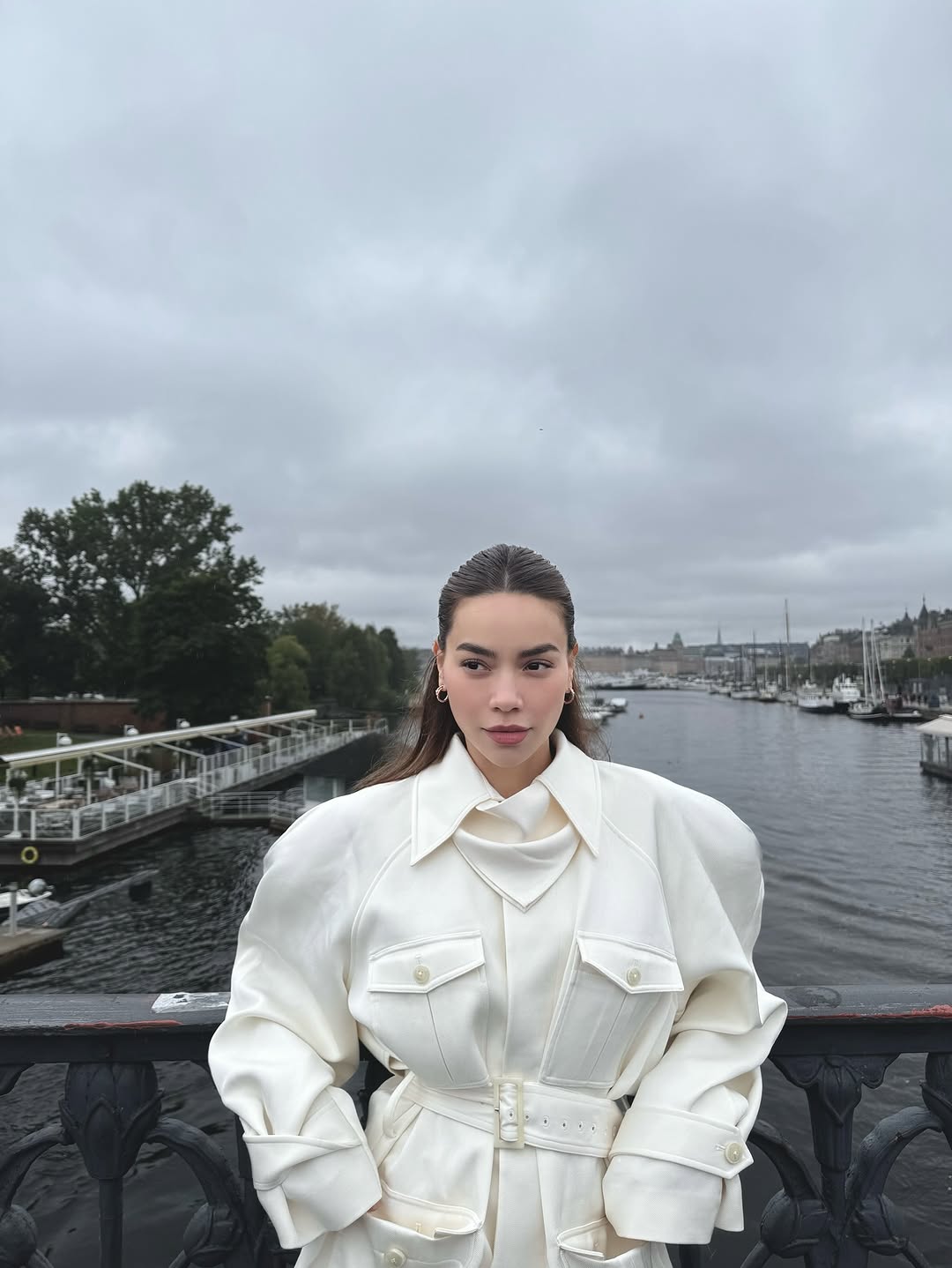 Women'S Fashion Utility Jacket - Effen witte kraag gebonden jas met