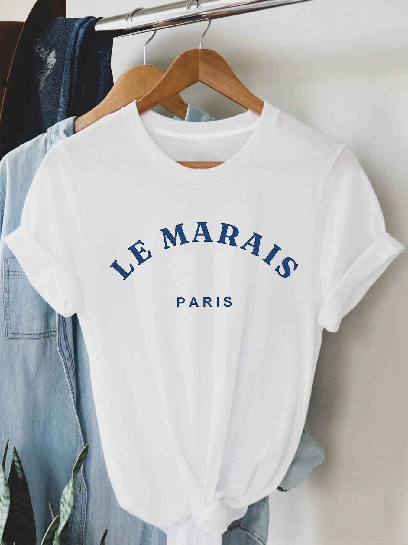 Women'S Fashion Paris - Casual dames-T-shirt met opdruk 'Le Marais