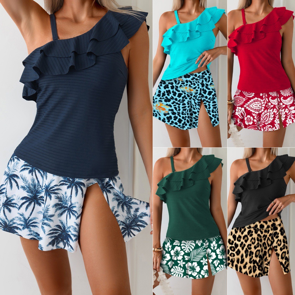 Crop Top Women - Dames tankini badkleding mouwloos crop top