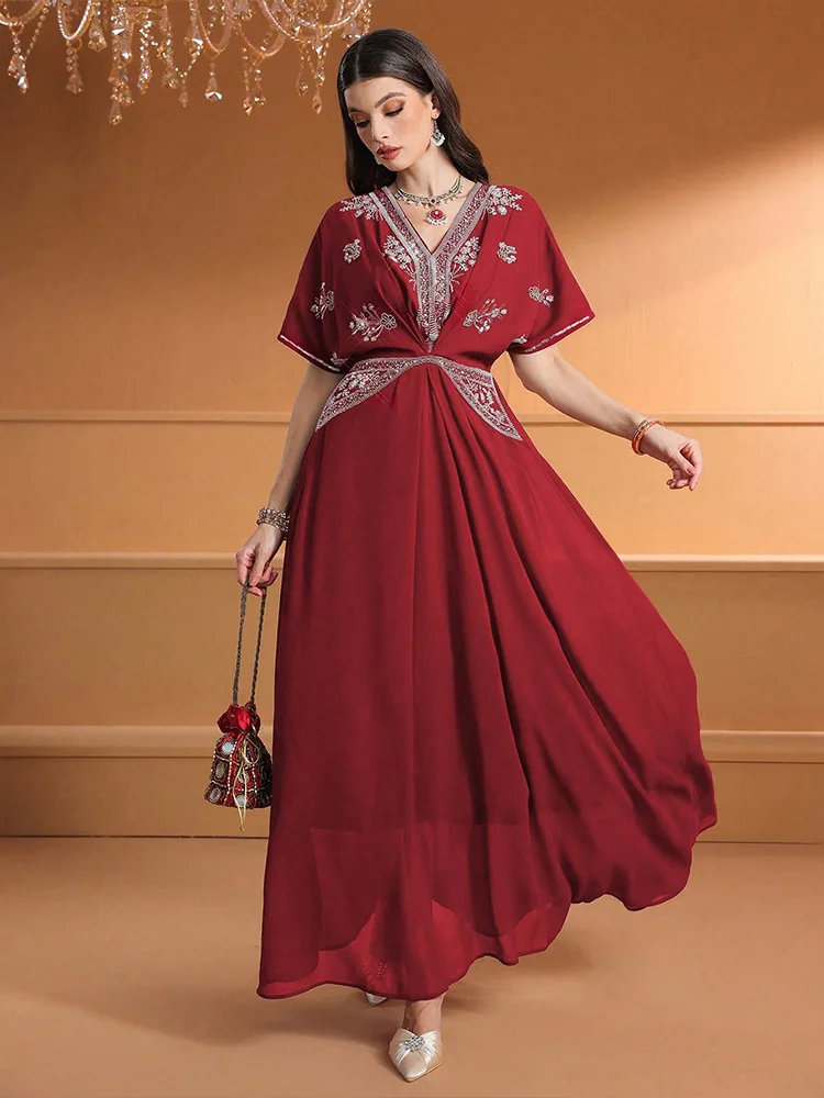 Modevrouwen V-hals lange jurk  - Turkey Women Fashion recensie en prijs