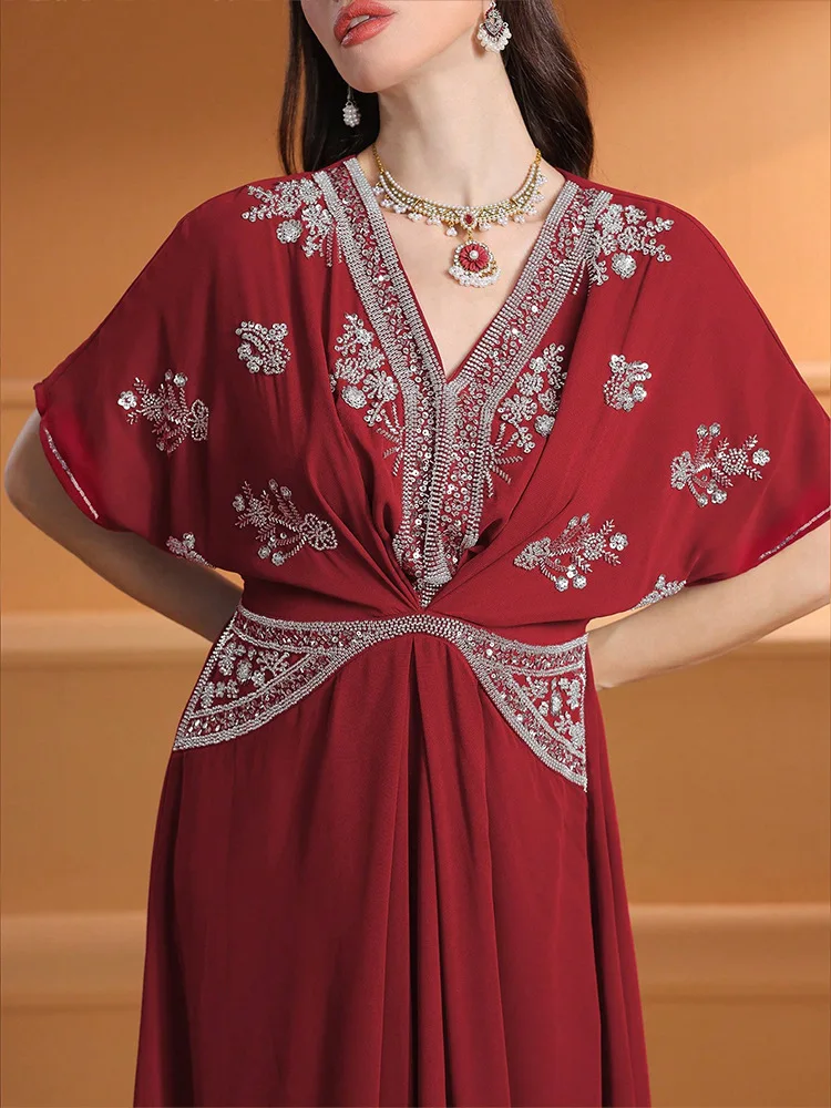 Modevrouwen V-hals lange jurk  - Turkey Women Fashion recensie en prijs