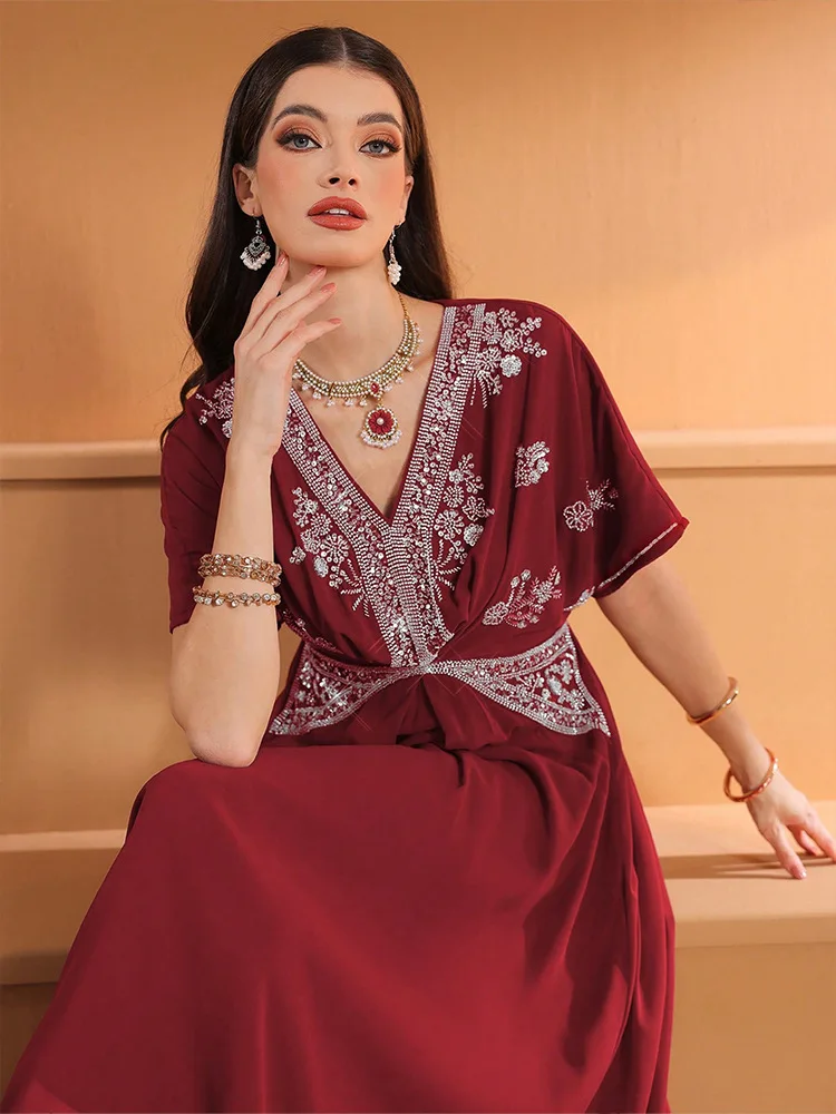 Modevrouwen V-hals lange jurk  - Turkey Women Fashion recensie en prijs
