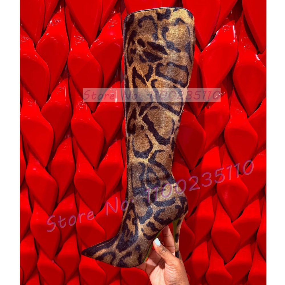Luipaardprint Faux paardenhaar - Women'S Fashion Leather Boots recensie en prijs