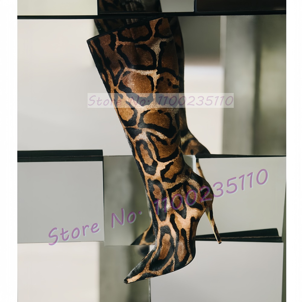 Luipaardprint Faux paardenhaar - Women'S Fashion Leather Boots recensie en prijs