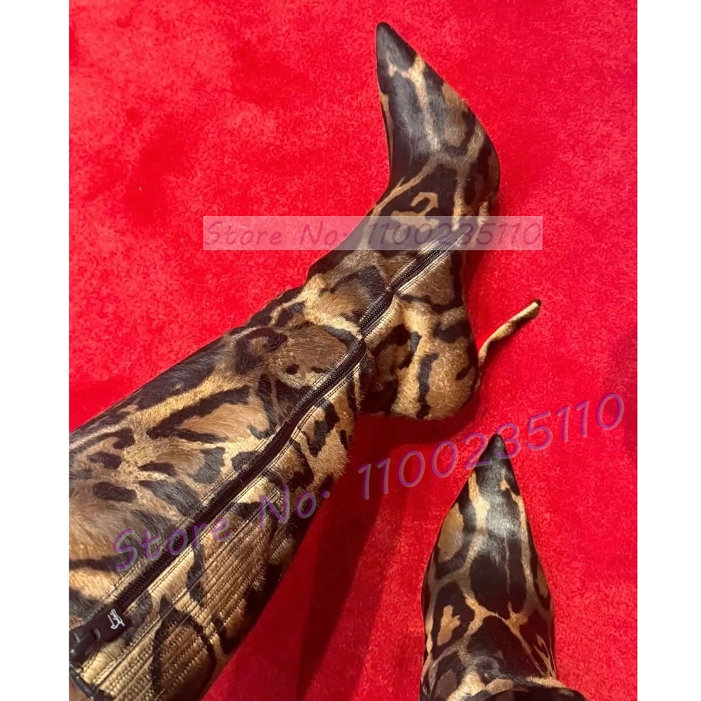 Luipaardprint Faux paardenhaar - Women'S Fashion Leather Boots recensie en prijs