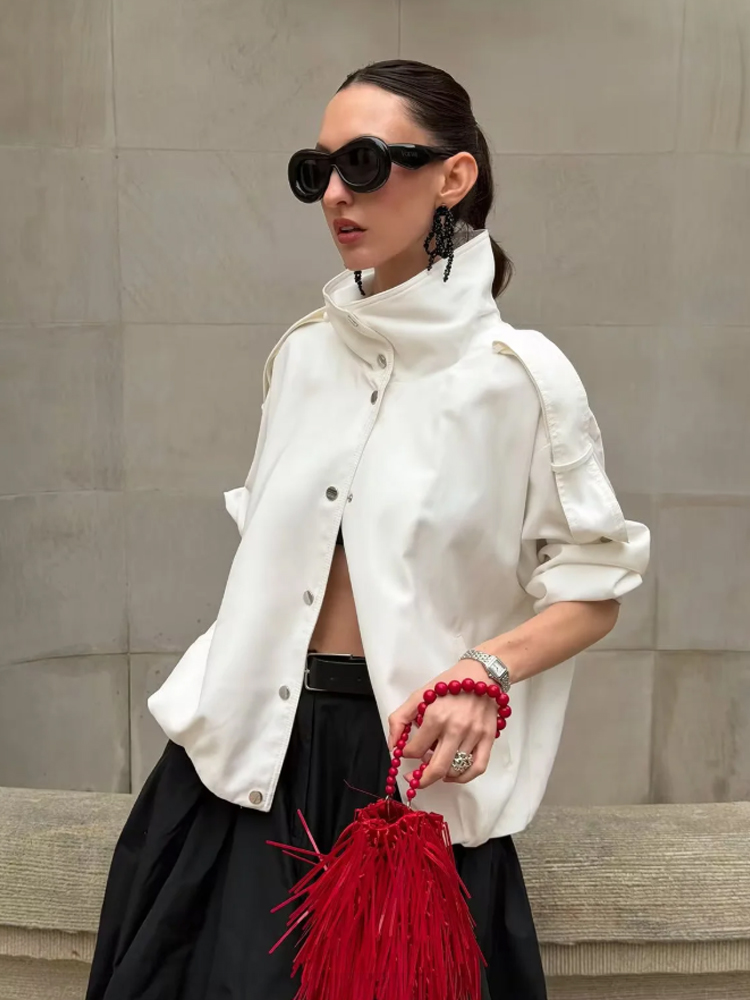 Stevige jas met hoge opstaande - Women'S Fashion Utility Jacket recensie en prijs