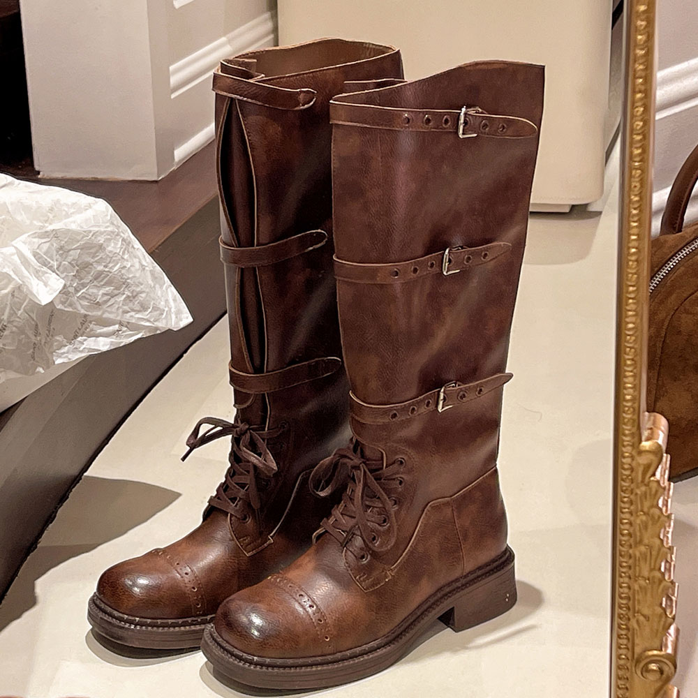Dames Kniehoge Laarzen Vintage - Women'S Fashion Leather Boots recensie en prijs