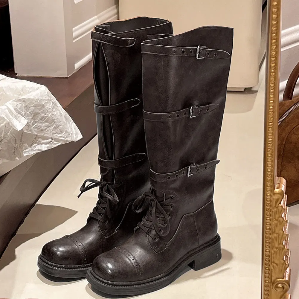 Dames Kniehoge Laarzen Vintage - Women'S Fashion Leather Boots recensie en prijs
