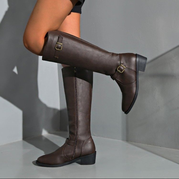 Vrouwen Knie Hoge Laarzen Plat - Women'S Fashion Leather Boots recensie en prijs