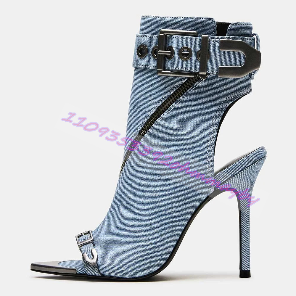 Zomer blauwe denim laarzen met - Women Fashion Show recensie en prijs