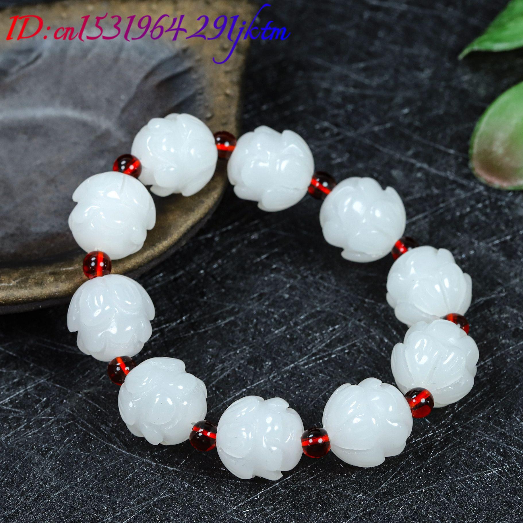 Witte echte jade lotus armband - Women Fashion Designer recensie en prijs