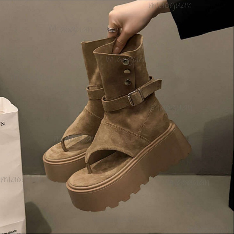 Kaki/Zwart Mode Platform Laarz - Women'S Fashion Trends Spring 2026 recensie en prijs