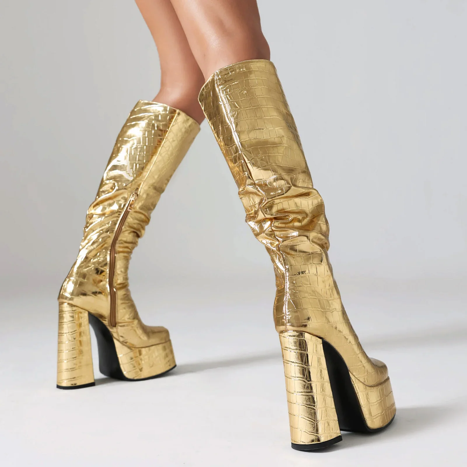 Glanzend Zilver Vrouwen Geploo - Women'S Fashion Leather Boots recensie en prijs