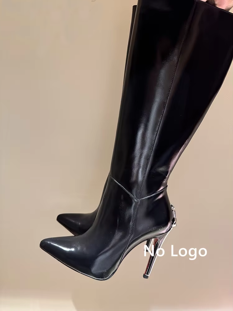 Sexy Zwart Lederen Knie Hoge L - Women'S Fashion Leather Boots recensie en prijs