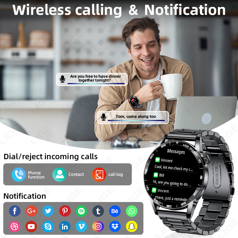LIGE Heren Mode Smartwatch Spo - Women Fashion Week 2026 recensie en prijs