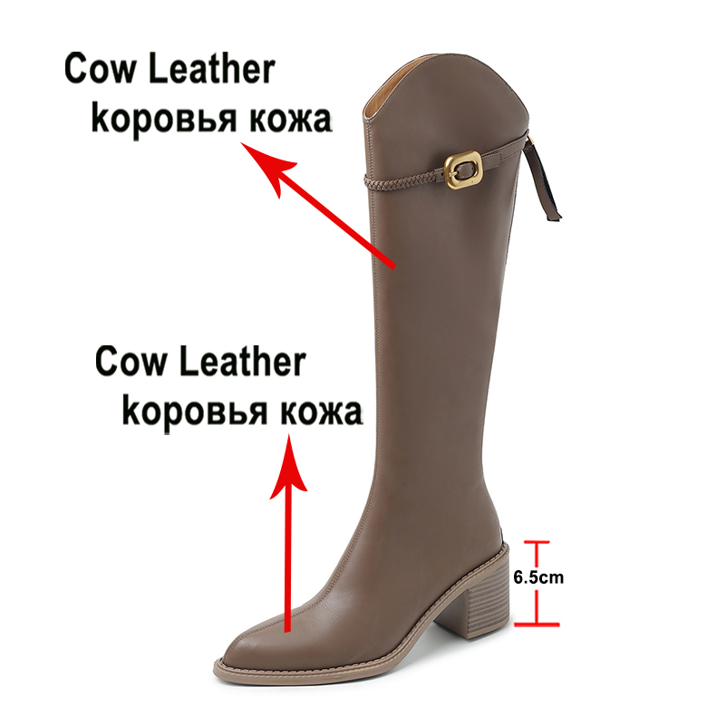 Meotina Vrouwen Echt Leer Knie - Women'S Fashion Leather Boots recensie en prijs